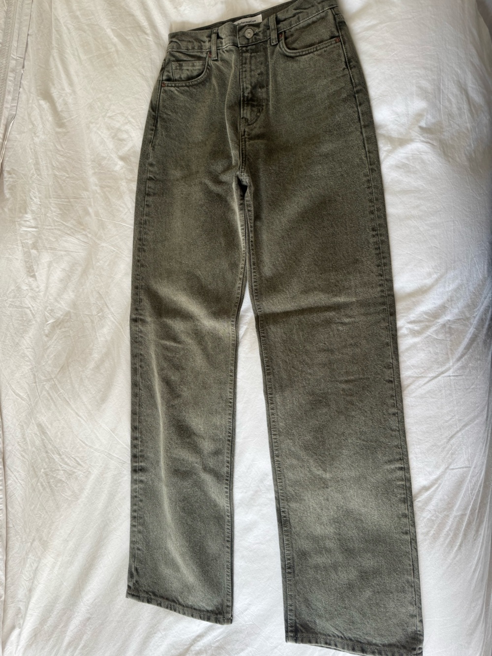 Reformation Olive-Tone Straight Jeans